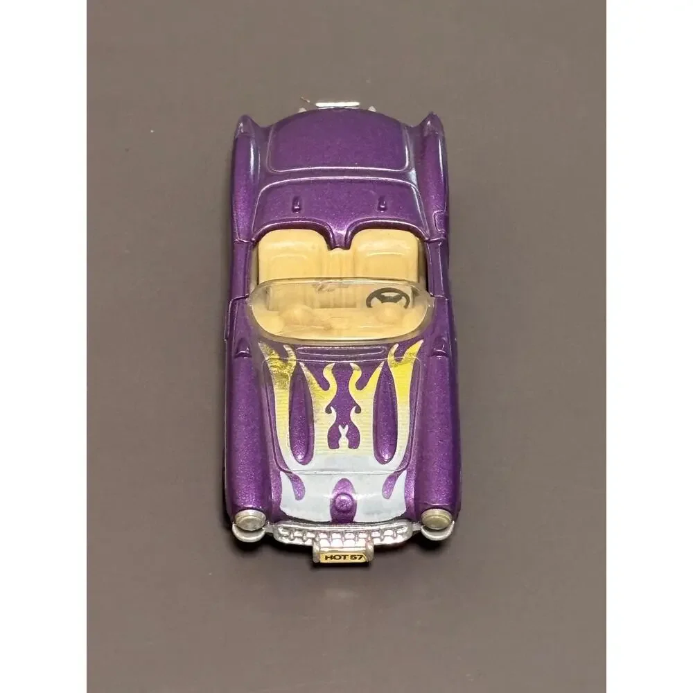 1957 Purple Yellow Convertible Corvette Die Cast MC Toys 1:39 Hot 57